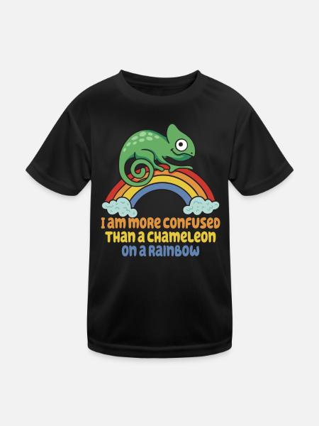 I'm more confused than a chameleon - Kids Functional T-Shirt - black - Front