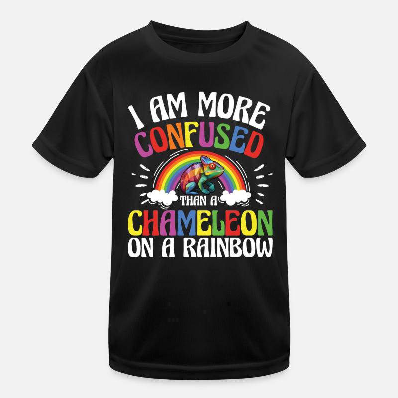 Ich Bin Verwirrter Als Ein Chamäleon - Kinder Funktions-T-Shirt - Schwarz
