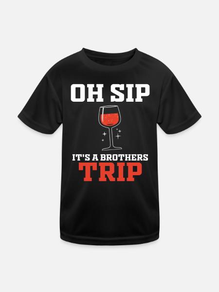 Geschwister Oh Sip Its A Brothers Trip - Kids Functional T-Shirt - black - Front