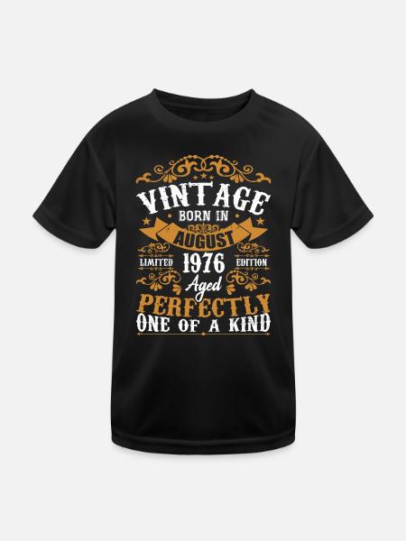 Geburtstag August 1976 - Genial seit August 1976 - Kinder Funktions-T-Shirt - Schwarz