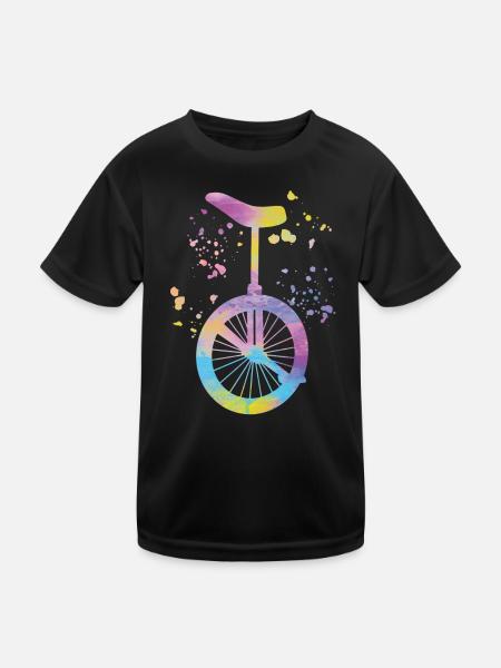 Einradfahrer Einradfahren Einrad - Kinder Funktions-T-Shirt - Schwarz - Vorne