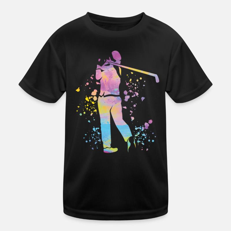 Golfer Colorsplash Kinder Miniaturgolf Kinder Funktions-T-Shirt