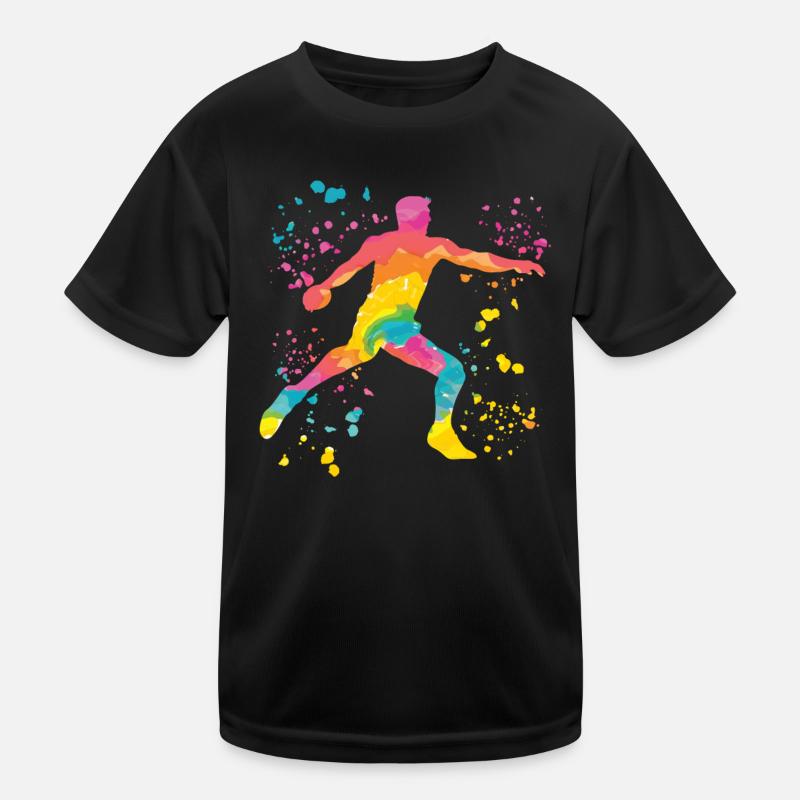 Diskuswerfer Colorsplash Diskuswurf Kinder Funktions-T-Shirt