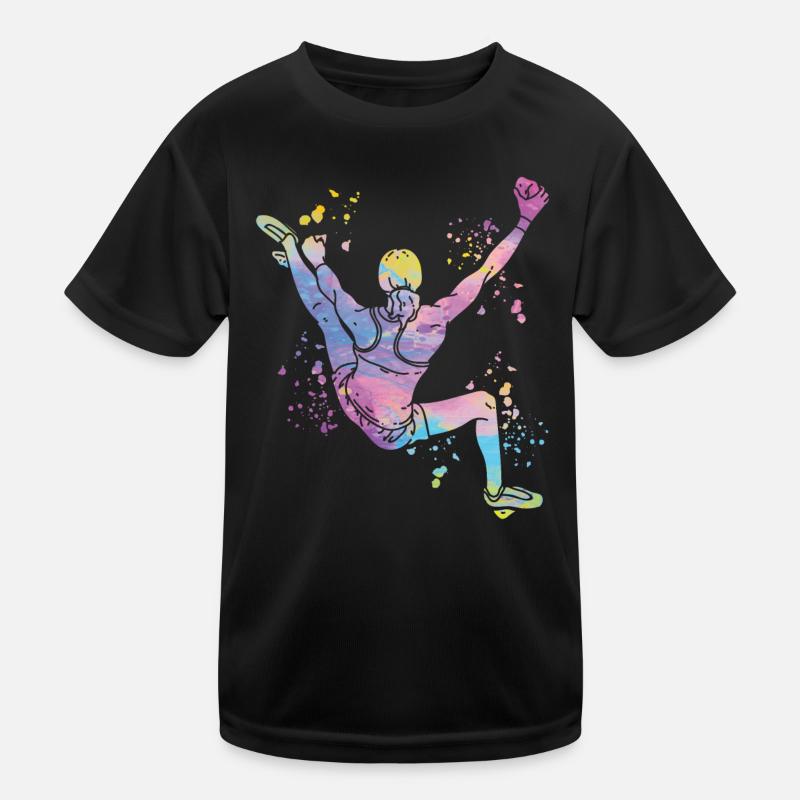 Boulderer Colorsplash Boulder Bouldern Kinder Funktions-T-Shirt