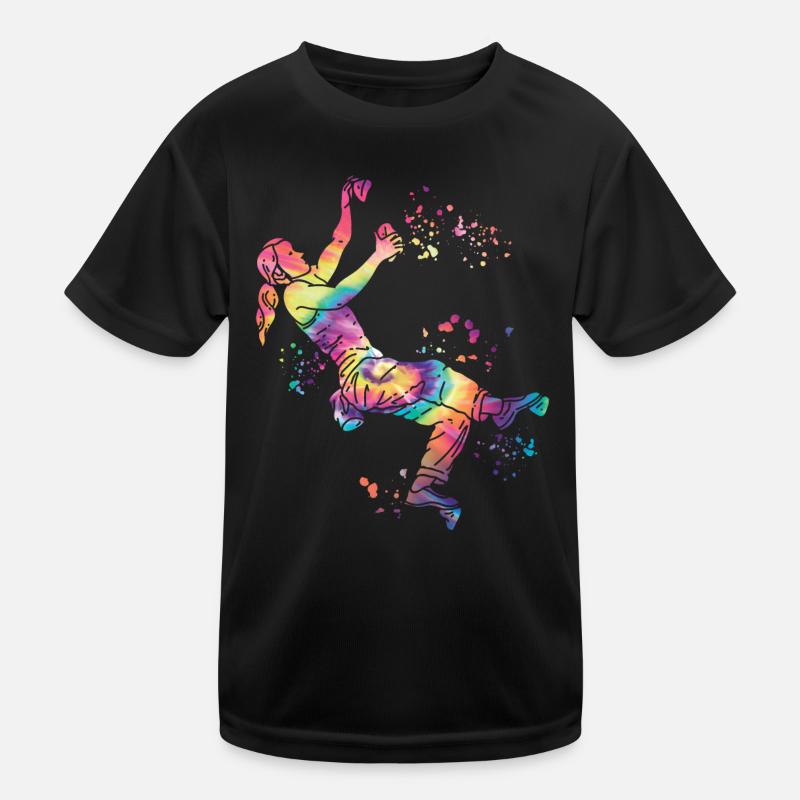 Boulderer Colorsplash Boulder Bouldern Kinder Funktions-T-Shirt