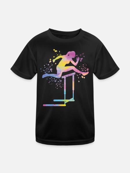 Hurdle Run Obstacle Course Kids Hurdle Run - Kids Functional T-Shirt - black - Front