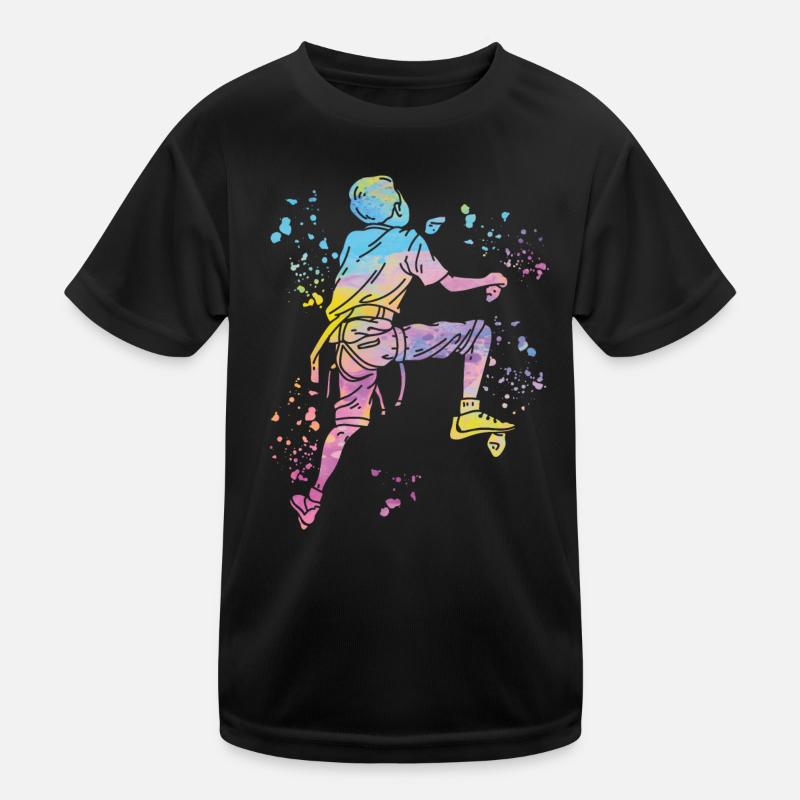 Boulderer Colorsplash Boulder Bouldern Kinder Funktions-T-Shirt