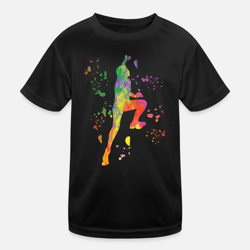 Boulderer Colorsplash Boulder Bouldern Kinder Funktions-T-Shirt