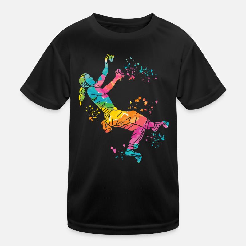 Boulderer Colorsplash Boulder Bouldern Kinder Funktions-T-Shirt
