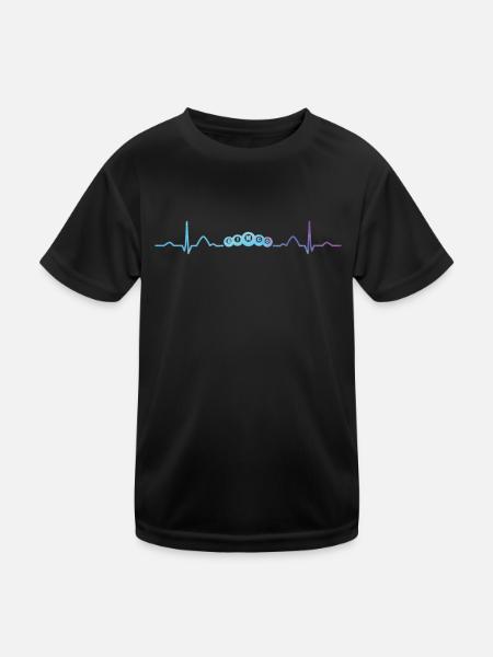 Bingo Balls Heartbeat Ekg Bingo - Kids Functional T-Shirt - black - Front