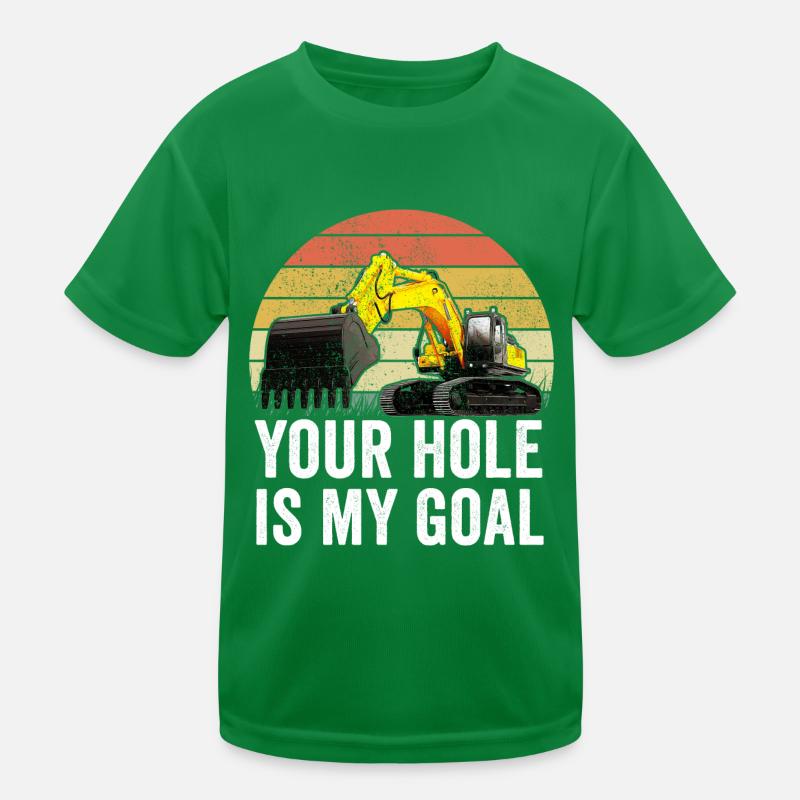 Excavator Driver Construction Worker Excavator Kids Functional T-Shirt