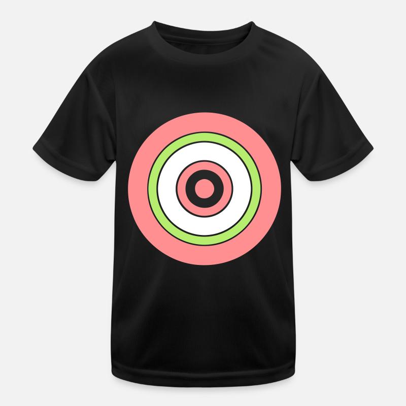 Circles - Kinder Funktions-T-Shirt - Schwarz