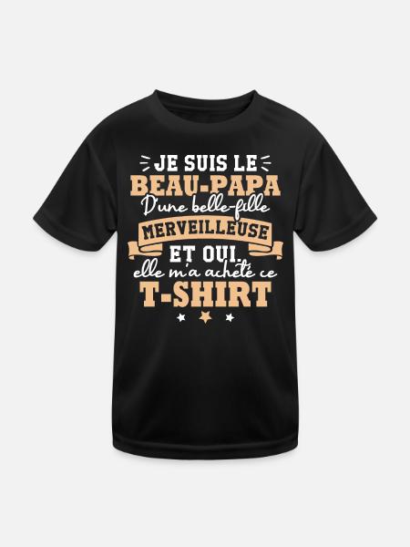 Beau papa d une belle fille merveilleuse - T-shirt sport Enfant - noir