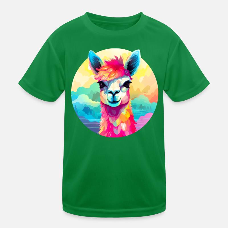 Sweet sugar-colored llama Kids Functional T-Shirt