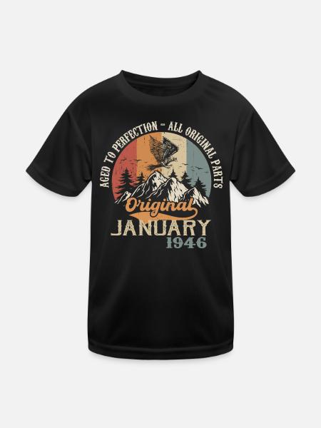 78 years of greatness since January 1946 - Kids Functional T-Shirt - black - Front