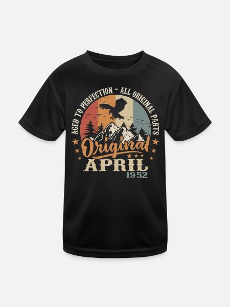 Jubilee April 1952 | Gift April 1952 - Kids Functional T-Shirt - black - Front