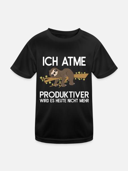 Sloth Faulenzer Süßes Faultier Geschenk - Kinder Funktions-T-Shirt - Schwarz - Vorne