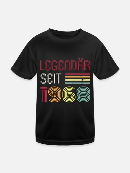 Legendär Seit 1968 Jahr Retro 68er Jahrgang - Kinder Funktions-T-Shirt - Schwarz - Vorne