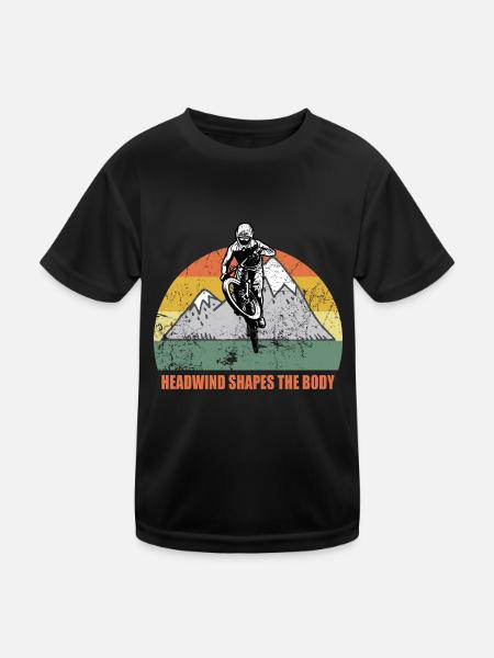 Vélo de montagne Cyclisme Cyclisme Cyclisme - T-shirt sport Enfant - noir - Devant