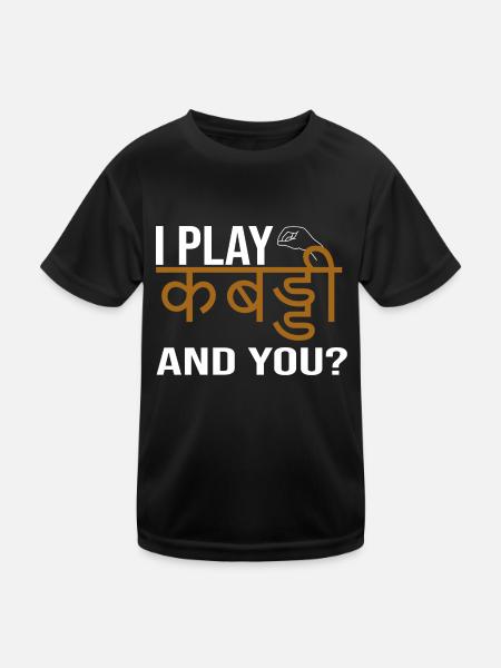 Je joue Kabaddi - T-shirt sport Enfant - noir - Devant