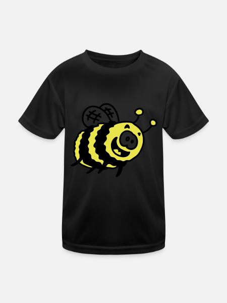 lustige Hummel - Kinder Funktions-T-Shirt - Schwarz - Vorne