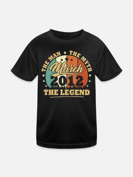 Mars 2012, 11 Ans Anniversaire garçons et filles - T-shirt sport Enfant - noir - Devant