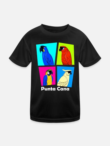 Funny Holiday Dominikanische Republik Punta Cana - Kinder Funktions-T-Shirt - Schwarz - Vorne