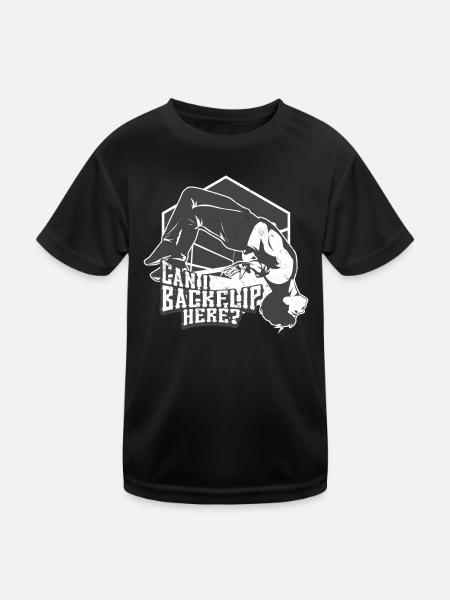 Funny Freerunner Gymnastics Lover Acrobat Parkour - Kinder Funktions-T-Shirt - Schwarz - Vorne