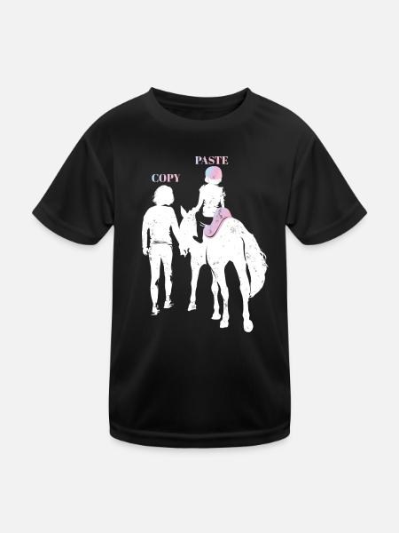Mothers Day Mom and Daughter Matching Horsing - Kinder Funktions-T-Shirt - Schwarz - Vorne