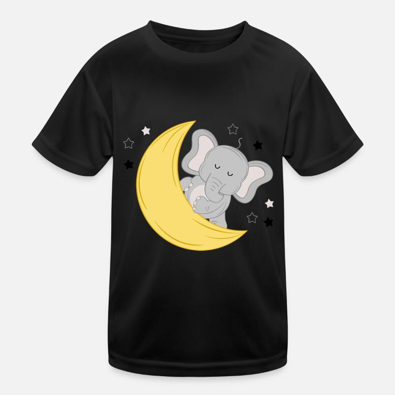 Doux éléphant avec lune et étoiles T-shirt sport Enfant