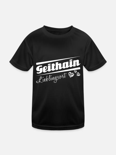Geithain - Lieblingsort mit Stadtnamen - Kinder Funktions-T-Shirt - Schwarz - Vorne