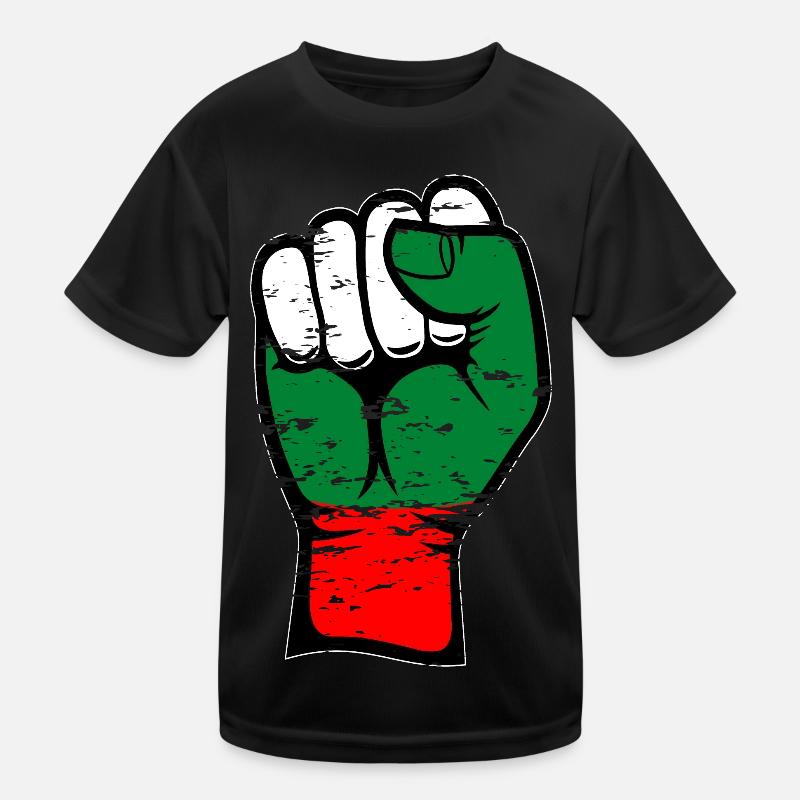 Poing du drapeau bulgare utilisé T-shirt sport Enfant