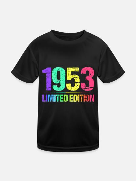 1953 Limited Edition Jahrgang 53er Retro Jahrgang - Kinder Funktions-T-Shirt - Schwarz - Vorne