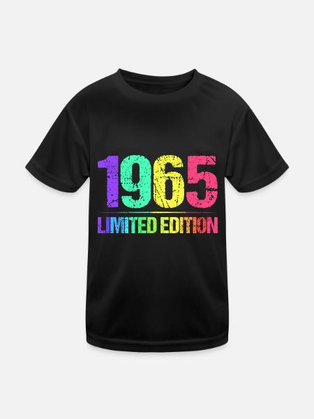 1965 Limited Edition Jahrgang 65er Retro Jahrgang - Kinder Funktions-T-Shirt - Schwarz - Vorne