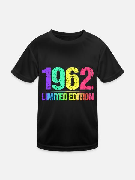 1962 Limited Edition Jahrgang 62er Retro Jahrgang - Kinder Funktions-T-Shirt - Schwarz - Vorne