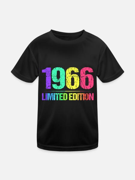 1966 Limited Edition Jahrgang 66er Retro Jahrgang - Kinder Funktions-T-Shirt - Schwarz - Vorne