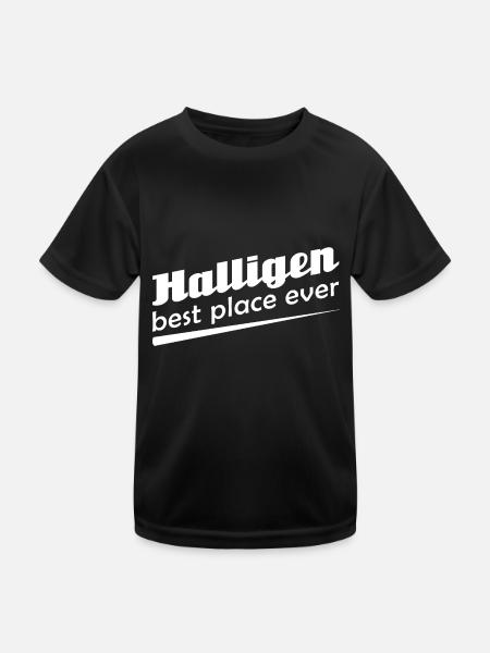 Halligen - Stadt best place ever - Kinder Funktions-T-Shirt - Schwarz - Vorne