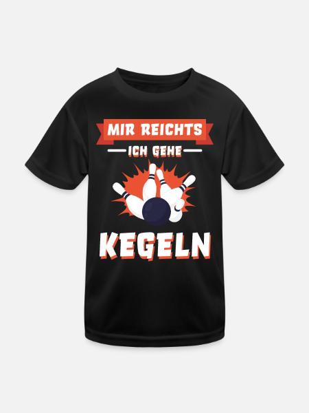 Kegeln Kegler Kegelspruch lustig Geschenk - Kinder Funktions-T-Shirt - Schwarz - Vorne