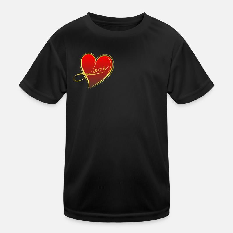 rotes Herz Kinder Funktions-T-Shirt