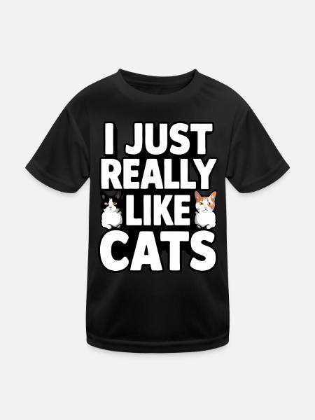 Chat Chats Amoureux Chat Propriétaire Chaton - T-shirt sport Enfant - noir - Devant