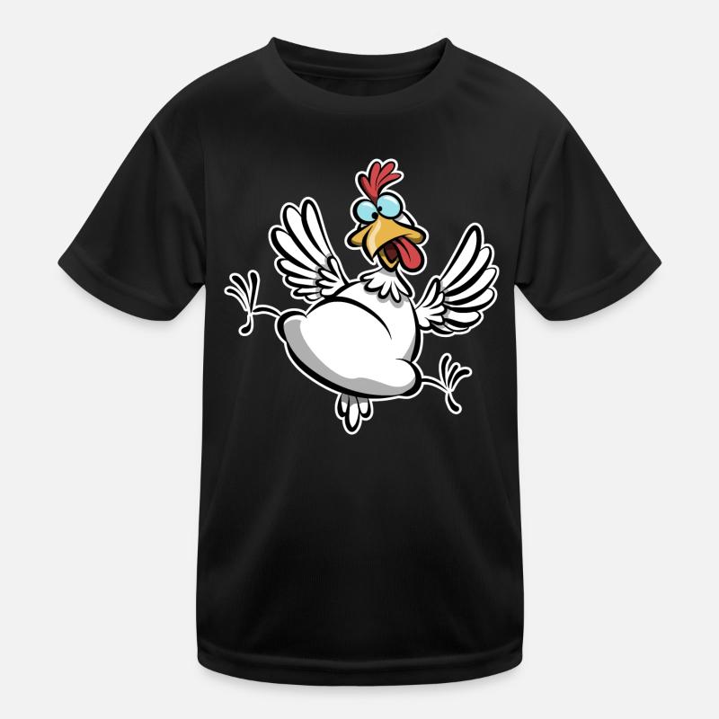 Crazy Chicken, Chicken Fan, Funny Chicken Cartoon Kids Functional T-Shirt