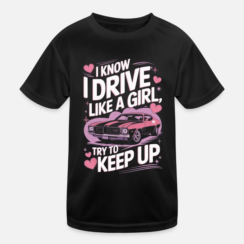 Muscle Car Driver Racer Kids Functional T-Shirt
