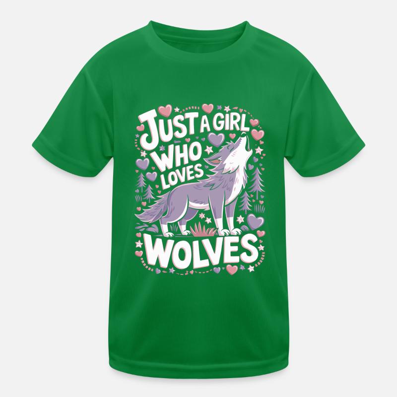 Wolf Mädchen Spruch Kinder Funktions-T-Shirt