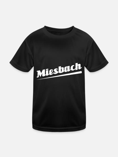 Miesbach - Textdesign mit Stadtnamen - Kinder Funktions-T-Shirt - Schwarz - Vorne