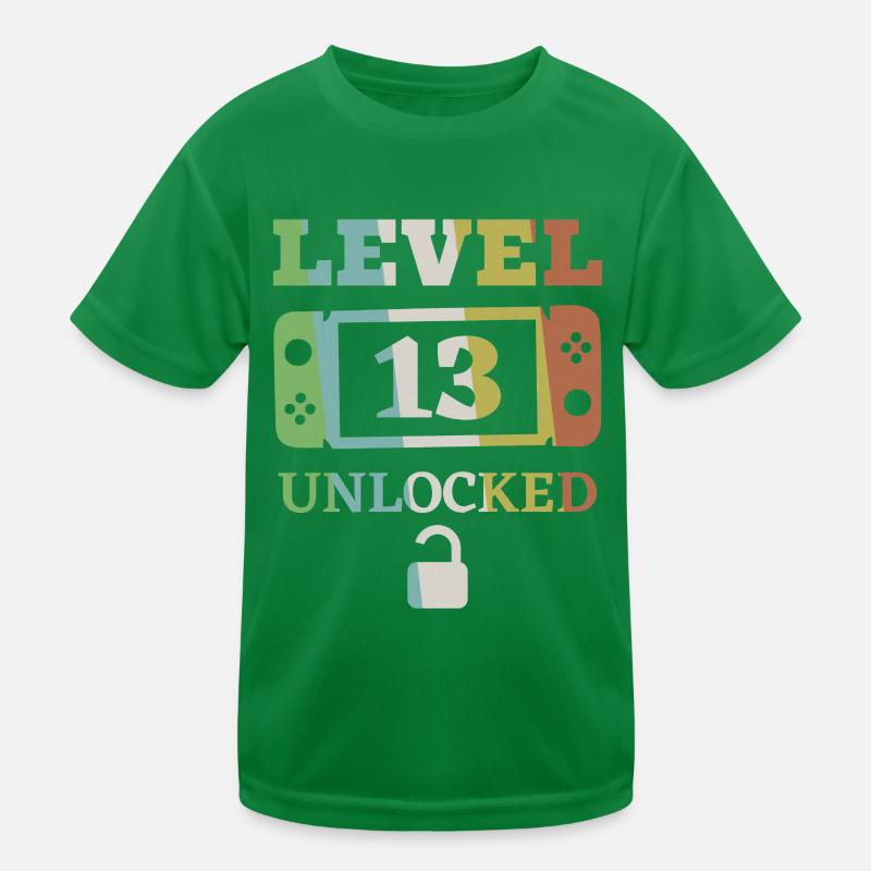 Level 13 unlocked 13th birthday gift Kids Functional T-Shirt
