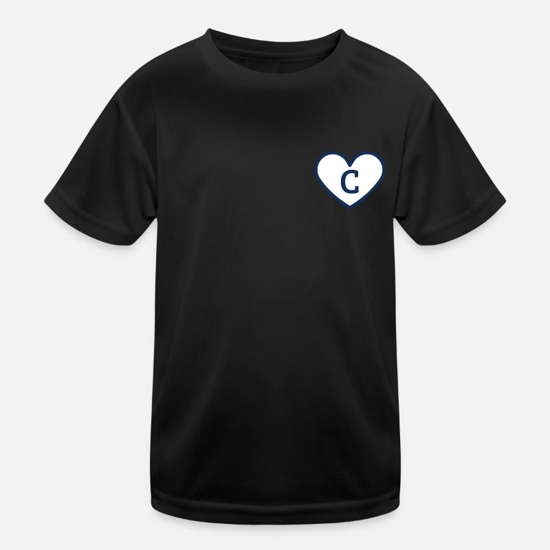Buchstabe c Herz Sport Trend blau - Geschenkidee Kinder Funktions-T-Shirt