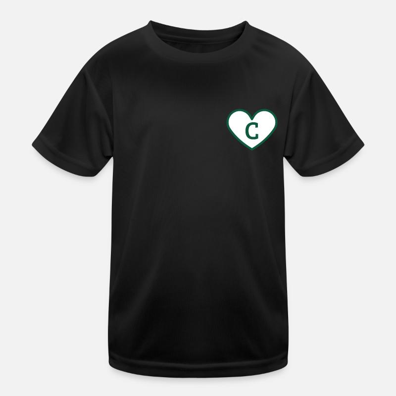 Buchstabe c Herz Sport Trend grün - Geschenkidee Kinder Funktions-T-Shirt