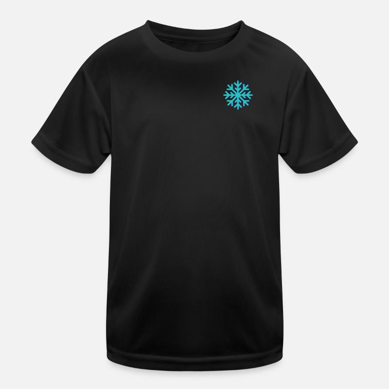Geometric Blue Snowflake Kids Functional T-Shirt