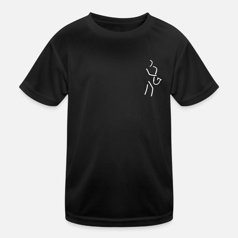 Saxophone Sticks Minimalist Drawing Kids Functional T-Shirt