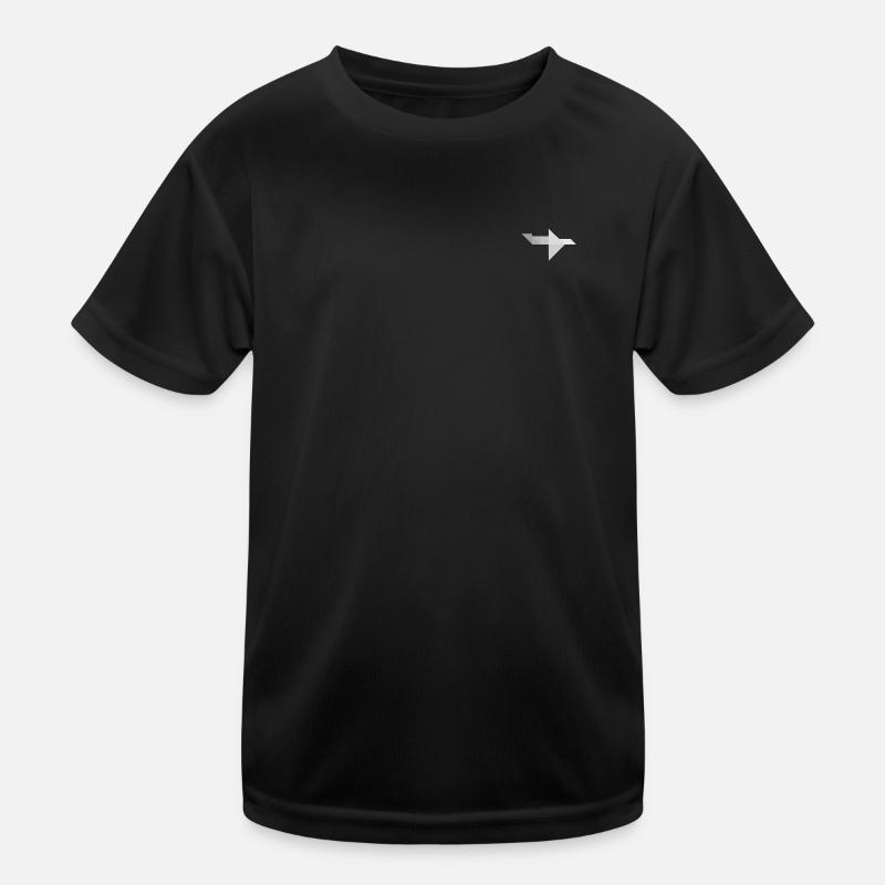 Airplane - Tangram - Kids Functional T-Shirt - black